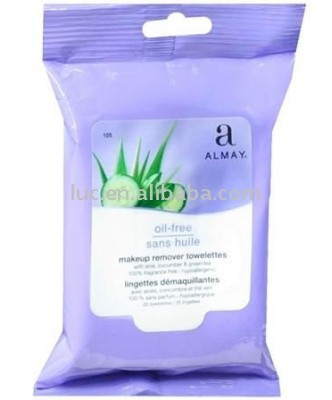 25pcs makeup remover towelettes with aloe scented