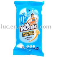 30pcs bathrooom &toilet wipes /household cleaning wet wipes China supplier