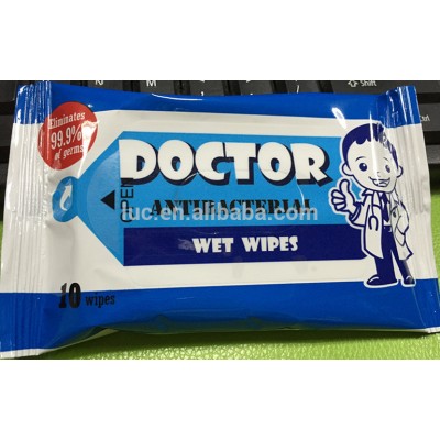 10 pcs antibacterial eliminate 99.9% of germ cleaning wet wipe disposable antibacterial wet wipes