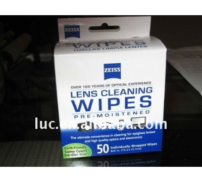 50pcs lens cleaning wipes in box pre-moistened